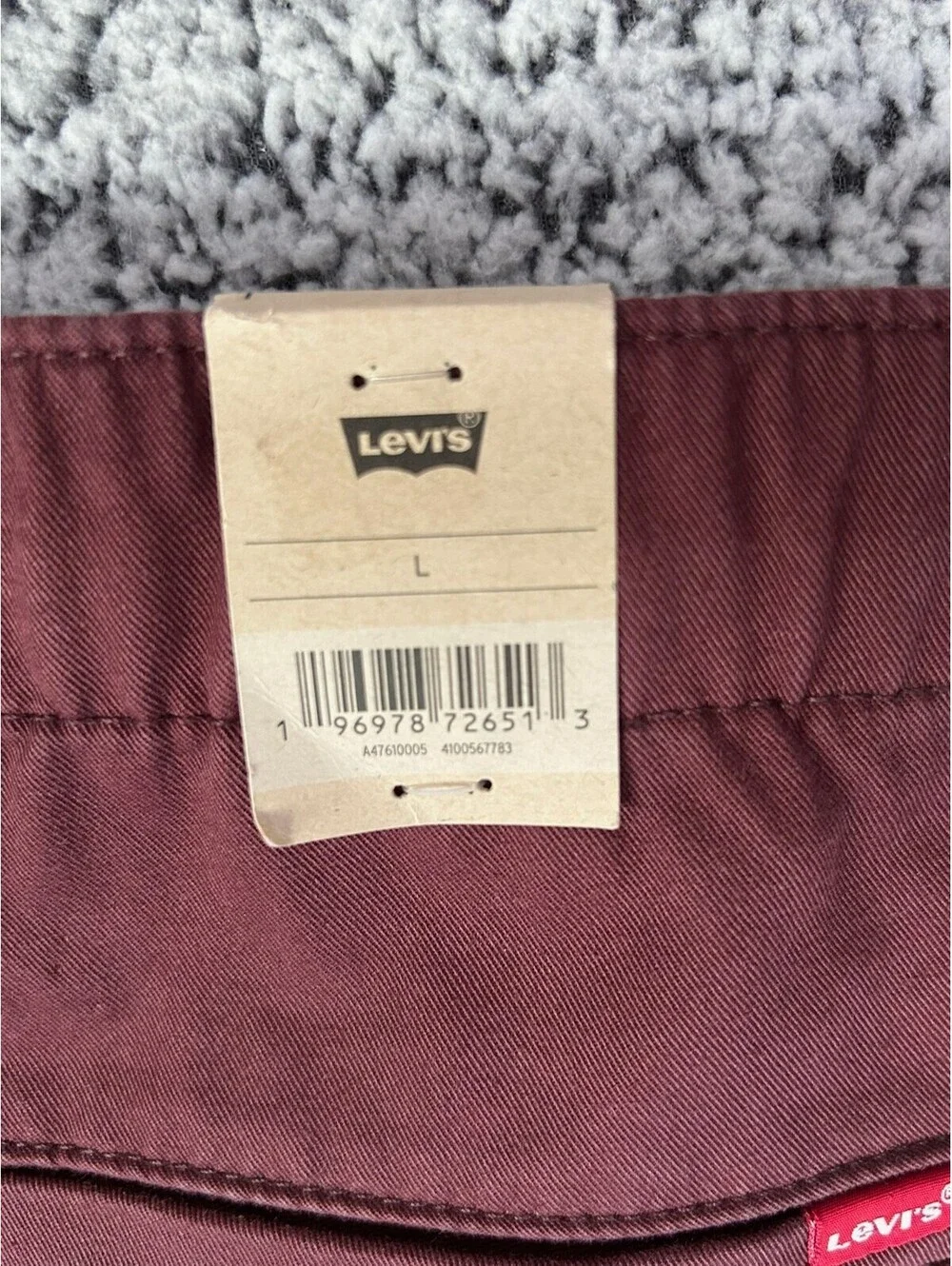 NWT Levi's XX Chino Joggers Mens L Burgundy Stretch Tapered Elastic Cuff Pants